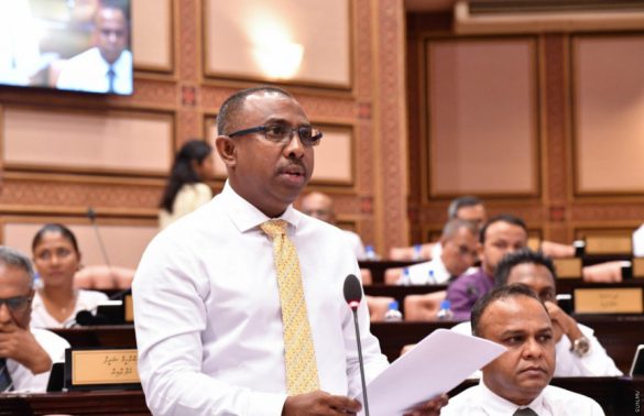 MP Ali Azim speaks during a parliament sitting (Photo: People's Majlis)