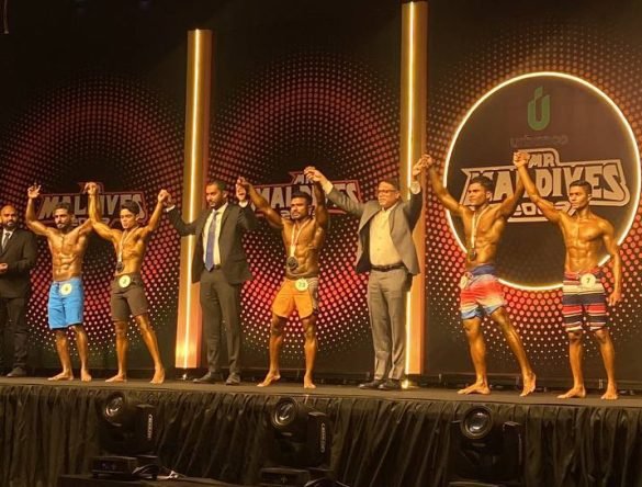 Winners of Mr Maldives 2023 on stage (Photo: Twitter/@hdcmaldives)