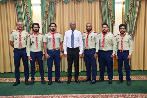 Chief Scout and President Ibrahim Mohamed Solih at a meeting with members of the National Scout Council and Executive Committee to present Warrant of Appointment to the newly appointed members of the National Scout Council in May 2023 (Photo: President's Office)