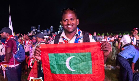 A member of the Maldivian contingent attending the World Scout Jamboree in Saemangeum, South Korea(Photo: FB/ScoutsMaldives)