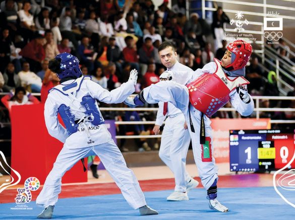 Fathimath Ibrahim won two medals in taekwondo at the Indian Ocean Island Games (Photo: X/@olympicmv)