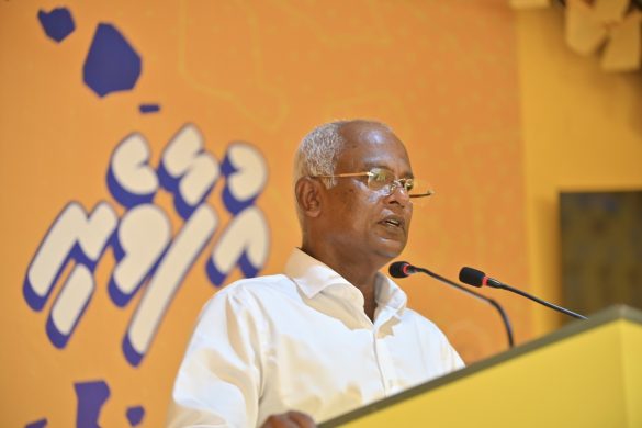 President Ibrahim Mohamed Solih speaks at a campaign rally (Photo: MDP)