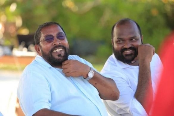 Former tourism minister Ali Waheed with JP leader Qasim Ibrahim (Photo: JP)