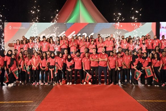 The grand homecoming ceremony held at the Republic Square in Male' on Tuesday night to celebrate Maldivian athletes' success at the IOIG 2023 (Photo: President’s Office)