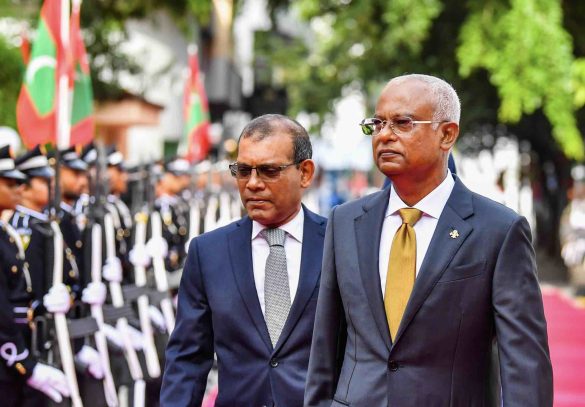 President Ibrahim Mohamed Solih (R) and Speaker of Parliament and former President Mohamed Nasheed (Photo: President's Office)