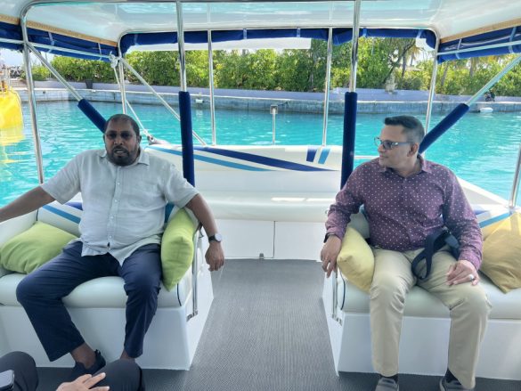 JP leader and presidential candidate Qasim Ibrahim and MNP leader and presidential candidate Mohamed Nazim (Photo: X/@ahmed_nihan)