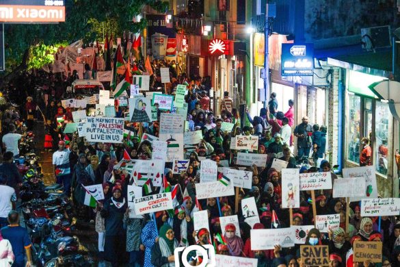 Thousands of people participated in a march held in the Maldives' capital, Malé, on Friday, 20 October 2023, in solidarity with Palestine. (Photo: X/@Adam_Janaah)