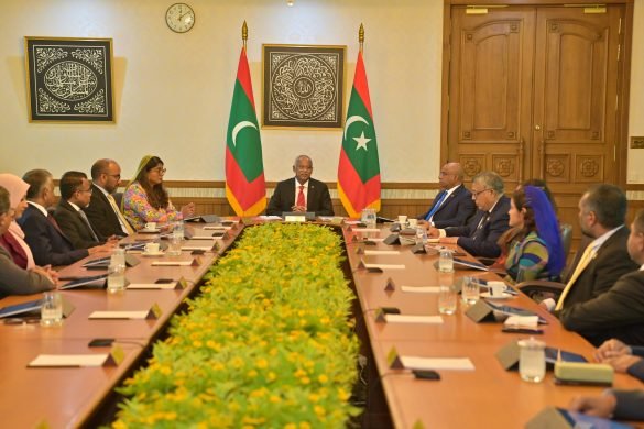 Former President Ibrahim Mohamed Solih at a cabinet meeting. | Photo: President’s Office