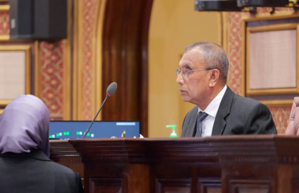 MP Hassan Afeef presides over the sitting held on Sunday, 12 November 2023. (Photo: People's Majlis)