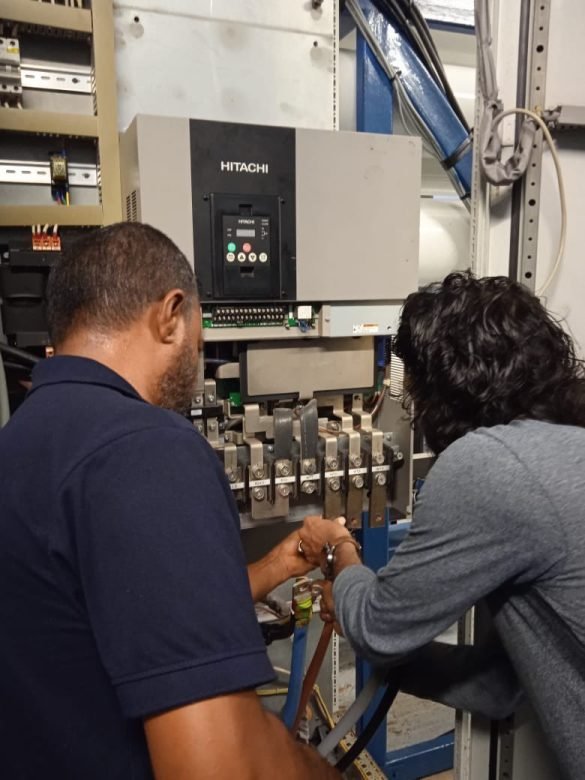 Technicians from Fenaka Corporation undertake repair works to bring the water plant back to operation on Saturday, 9 December 2023. | Photo: Fenaka