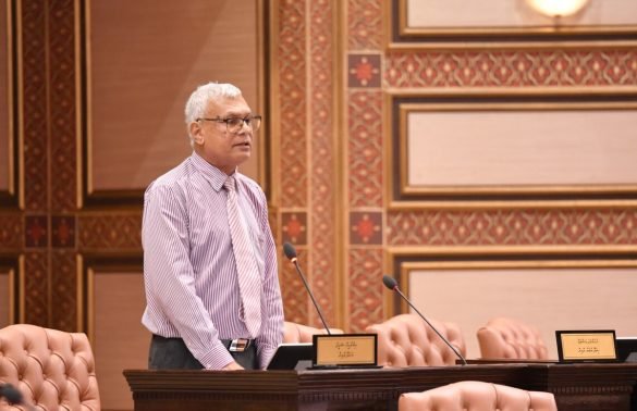 Member of Parliament for Maradhoo, Ibrahim Shareef, speaks during a parliament sitting | Photo: People’s Majlis