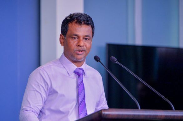 Principal Secretary to the President on Public Policy, Abdulla Nazim Ibrahim, speaks during a press conference at the President’s Office on Tuesday, 2 January 2024. | Photo: President’s Office